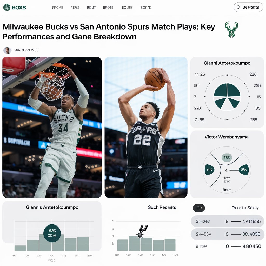 Milwaukee Bucks vs San Antonio Spurs match player stats