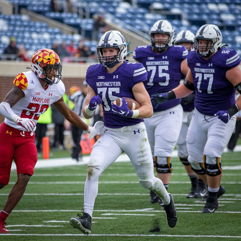 Northwestern Wildcats football vs Maryland Terrapins football match player stats